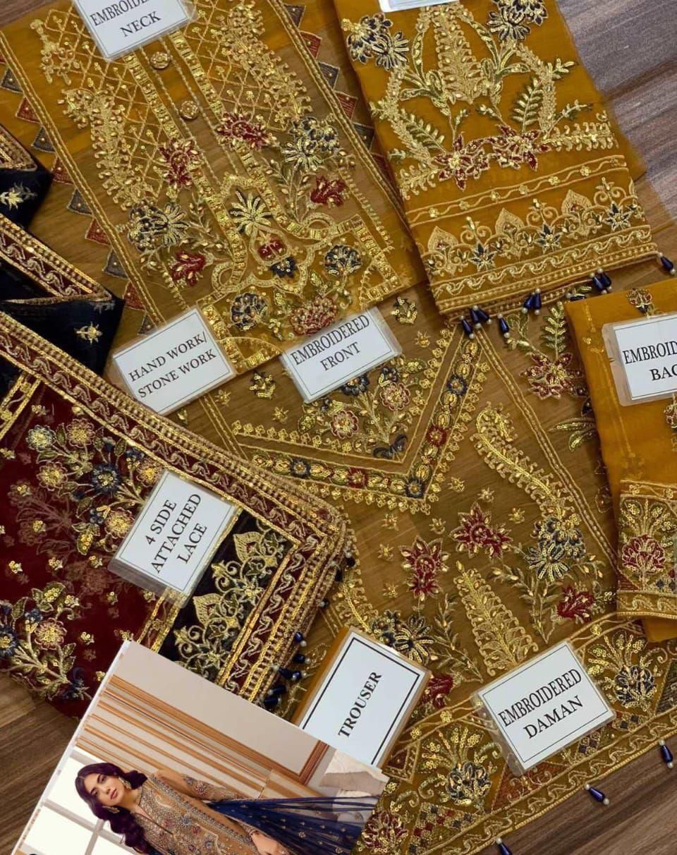 FESTIVE COLLECTION ORGANZA EMBROIDERED SEQUENCE HANDWORK