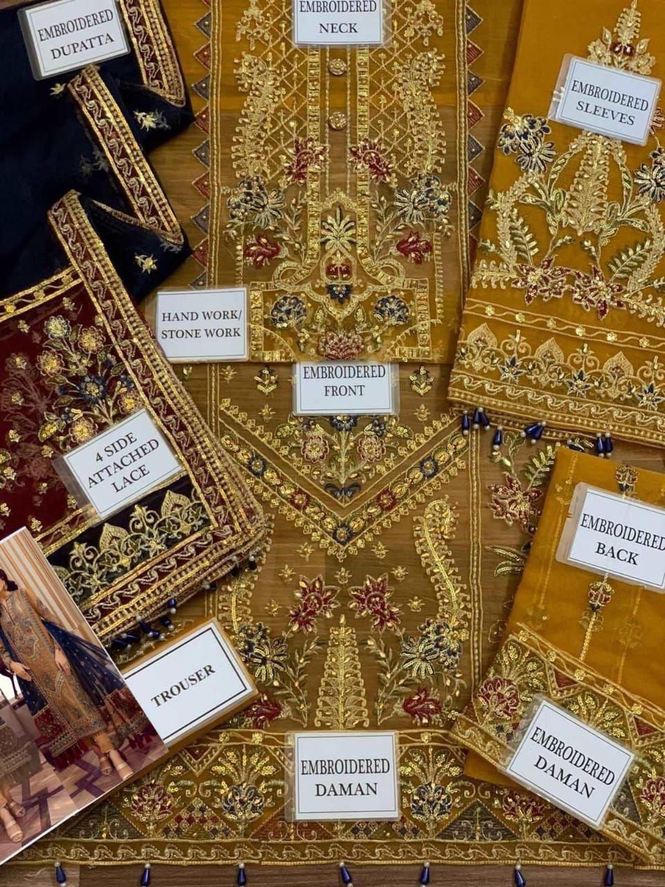 FESTIVE COLLECTION ORGANZA EMBROIDERED SEQUENCE HANDWORK