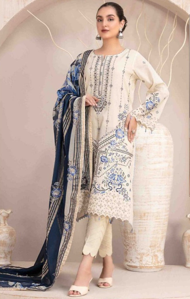 3pc Lawn Heavy Embroidered